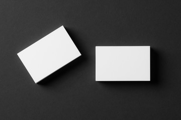 Wall Mural - blank business cards, brand identity mockup, black and white stationery