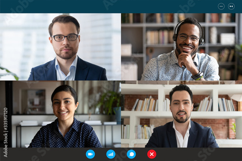 Cuadros en Lienzo Head shot participants videoconference on-line meeting