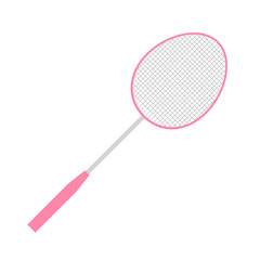 Wall Mural - Vector flat cartoon pink badminton racket isolated on white background