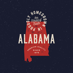 Poster - local farm retro grunge badge. homegrown in alabama