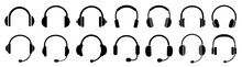 Headphones Icons Set, Music Sign – Stock Vector