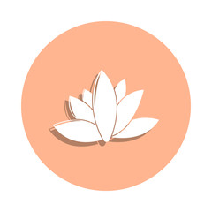 Poster - Lotus flower badge icon. Simple glyph, flat vector of spa icons for ui and ux, website or mobile application
