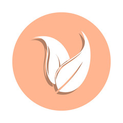 Poster - Tea leaves badge icon. Simple glyph, flat vector of spa icons for ui and ux, website or mobile application
