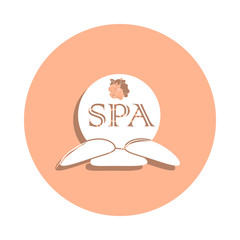 Poster - Spa salon logo badge icon. Simple glyph, flat vector of spa icons for ui and ux, website or mobile application