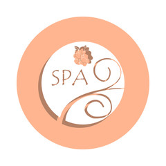 Poster - Spa salon logo badge icon. Simple glyph, flat vector of spa icons for ui and ux, website or mobile application