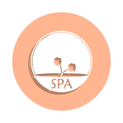 Poster - Spa salon logo badge icon. Simple glyph, flat vector of spa icons for ui and ux, website or mobile application