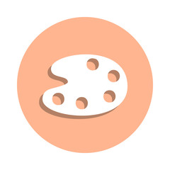 Poster - Artistic palette badge icon. Simple glyph, flat vector of art and painting icons for ui and ux, website or mobile application