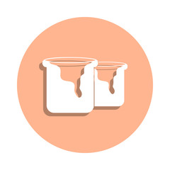 Poster - Paint cans badge icon. Simple glyph, flat vector of art and painting icons for ui and ux, website or mobile application