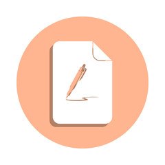 Poster - Paper and pen badge icon. Simple glyph, flat vector of art and painting icons for ui and ux, website or mobile application