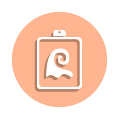 Poster - Drawing on paper badge icon. Simple glyph, flat vector of art and painting icons for ui and ux, website or mobile application