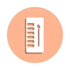 Poster - Watercolor paints with a brush badge icon. Simple glyph, flat vector of art and painting icons for ui and ux, website or mobile application