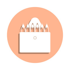 Poster - Set of pencils badge icon. Simple glyph, flat vector of art and painting icons for ui and ux, website or mobile application