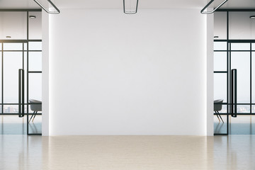 Poster - Conference office room with blank white wall