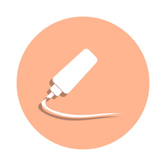 Poster - Felt-tip pen badge icon. Simple glyph, flat vector of art and painting icons for ui and ux, website or mobile application