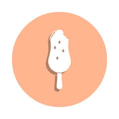 Poster - Bitten ice cream on a stick badge icon. Simple glyph, flat vector of beach holidays icons for ui and ux, website or mobile application