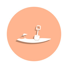 Poster - Scapula on the beach badge icon. Simple glyph, flat vector of beach holidays icons for ui and ux, website or mobile application