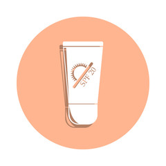 Poster - Sunblock badge icon. Simple glyph, flat vector of beach holidays icons for ui and ux, website or mobile application