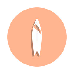 Poster - Surfboard badge icon. Simple glyph, flat vector of beach holidays icons for ui and ux, website or mobile application