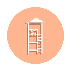 Poster - Observation deck on the beach badge icon. Simple glyph, flat vector of beach holidays icons for ui and ux, website or mobile application