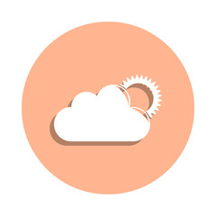 Poster - The sun behind the clouds badge icon. Simple glyph, flat vector of beach holidays icons for ui and ux, website or mobile application