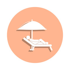 Poster - Sunbathe under an umbrella badge icon. Simple glyph, flat vector of beach holidays icons for ui and ux, website or mobile application