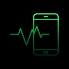 Poster - Cardiogram, mobile nolan icon. Simple thin line, outline vector of medical icons for ui and ux, website or mobile application