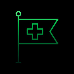 Poster - Flag hospital nolan icon. Simple thin line, outline vector of medical icons for ui and ux, website or mobile application