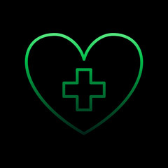 Poster - Heart medical nolan icon. Simple thin line, outline vector of medical icons for ui and ux, website or mobile application
