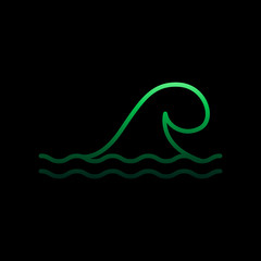 Poster - Wave nolan icon. Simple thin line, outline vector of Summer icons for ui and ux, website or mobile application