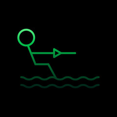 Poster - Water skiing nolan icon. Simple thin line, outline vector of Summer icons for ui and ux, website or mobile application