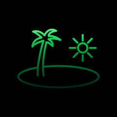 Poster - Palm tree nolan icon. Simple thin line, outline vector of Summer icons for ui and ux, website or mobile application