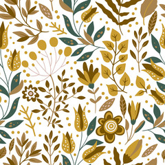 Wall Mural - seamless vector floral colorful pattern. ornate flower spring and summer botanical art in a modern f