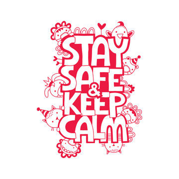 Stay Safe & Keep Calm vector illustration