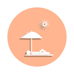 Poster - Sunbathe under an umbrella badge icon. Simple glyph, flat vector of beach holidays icons for ui and ux, website or mobile application