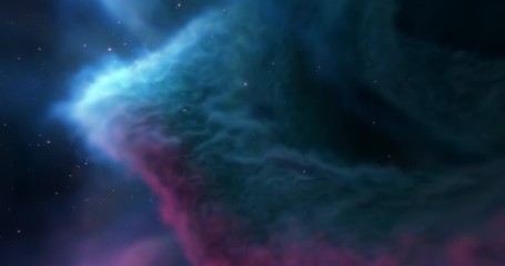 Wall Mural - flying through nebula, stars in the gas cloud. traveling through gas cloud deep space star fields, s