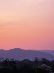 Wall Mural - atmosphere before the sun rises on the mountain.
