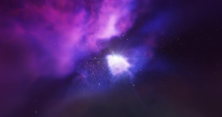 Wall Mural - flying through nebula, stars in the gas cloud. traveling through gas cloud deep space star fields, s