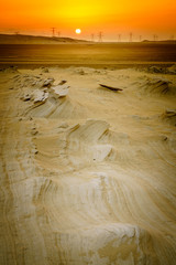 Wall Mural - Alwathba Fossil Dunes at sunset