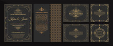 Collection Invitation Card Vector Design Vintage Style