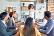 © Krakenimages.com - Group of business workers working together in a meeting. One of them making presentation to colleagues at the office