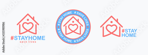 Cuadros en Lienzo Stay Home, save lives set