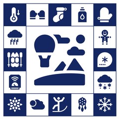 Poster - snowflake icon set