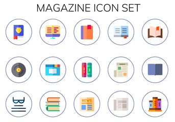 Canvas Print - magazine icon set