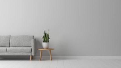 Poster - Interior of living, modern mock up scene with empty space for text