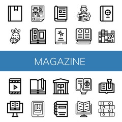 Sticker - magazine simple icons set