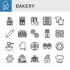 Wall Mural - bakery simple icons set