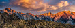 Mount Whitney peak panorama sunset
