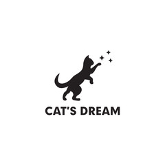 Cat's dream logo design template