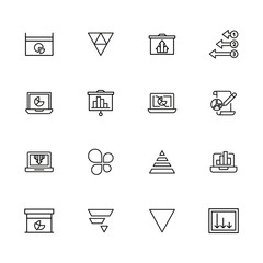 Wall Mural - analytics line icons set.