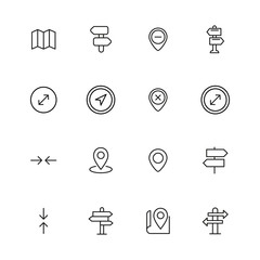 Poster - Stroke line icons set of navigation.